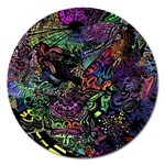 Trippy Dark Psychedelic Magnet 5  (Round)