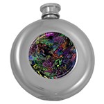 Trippy Dark Psychedelic Round Hip Flask (5 oz)