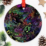 Trippy Dark Psychedelic Round Ornament (Two Sides)