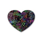 Trippy Dark Psychedelic Rubber Coaster (Heart)
