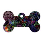 Trippy Dark Psychedelic Dog Tag Bone (One Side)