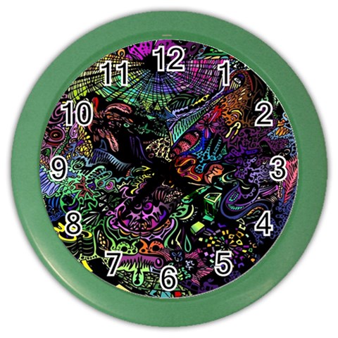Trippy Dark Psychedelic Color Wall Clock from ArtsNow.com Front