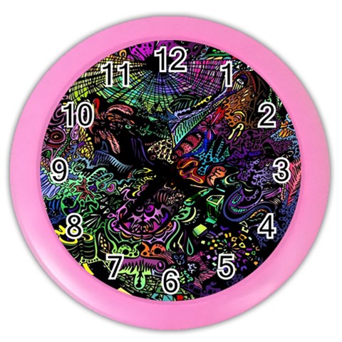 Trippy Dark Psychedelic Color Wall Clock from ArtsNow.com Front