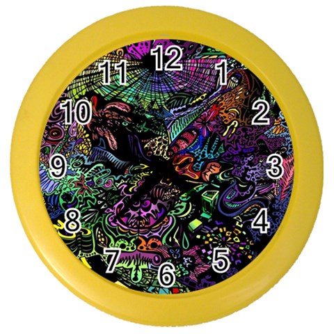 Trippy Dark Psychedelic Color Wall Clock from ArtsNow.com Front