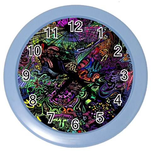 Trippy Dark Psychedelic Color Wall Clock from ArtsNow.com Front