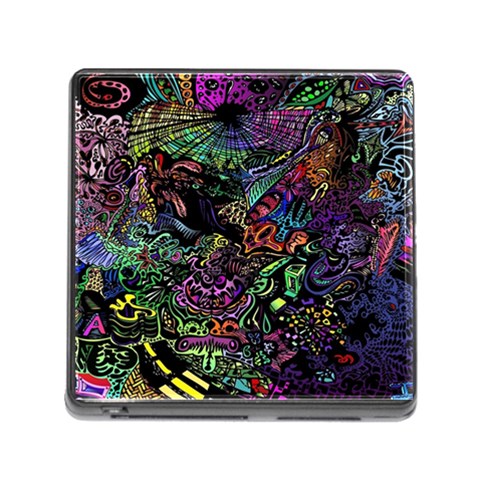 Trippy Dark Psychedelic Memory Card Reader (Square 5 Slot) from ArtsNow.com Front