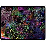Trippy Dark Psychedelic Fleece Blanket (Large)