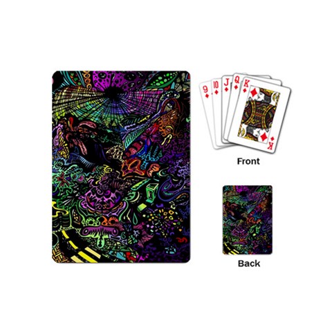 Trippy Dark Psychedelic Playing Cards Single Design (Mini) from ArtsNow.com Back