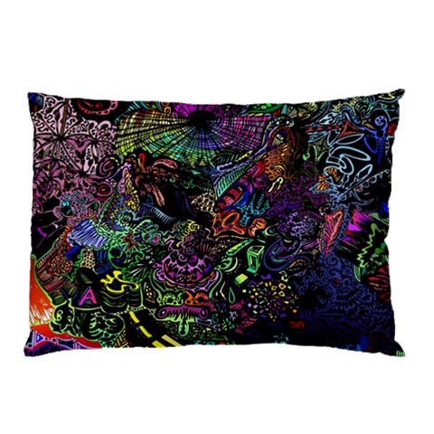 Trippy Dark Psychedelic Pillow Case (Two Sides) from ArtsNow.com Front