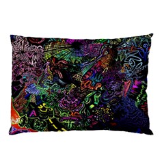 Trippy Dark Psychedelic Pillow Case (Two Sides) from ArtsNow.com Back