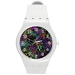 Trippy Dark Psychedelic Round Plastic Sport Watch (M)