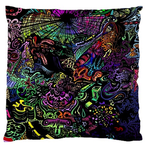 Trippy Dark Psychedelic Large Cushion Case (One Side) from ArtsNow.com Front