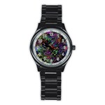 Trippy Dark Psychedelic Stainless Steel Round Watch