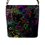 Trippy Dark Psychedelic Flap Closure Messenger Bag (L)