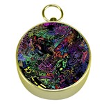 Trippy Dark Psychedelic Gold Compasses