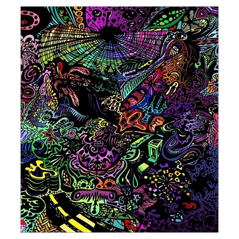 Trippy Dark Psychedelic Drawstring Pouch (Small) from ArtsNow.com Front
