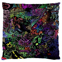 Trippy Dark Psychedelic Standard Premium Plush Fleece Cushion Case (Two Sides) from ArtsNow.com Back
