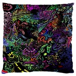Trippy Dark Psychedelic Large Premium Plush Fleece Cushion Case (One Side)
