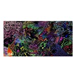 Trippy Dark Psychedelic Satin Shawl 45  x 80 