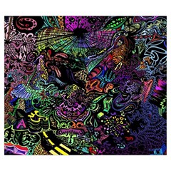 Trippy Dark Psychedelic Zipper Large Tote Bag from ArtsNow.com Back