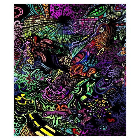 Trippy Dark Psychedelic Drawstring Pouch (XS) from ArtsNow.com Back