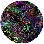 Trippy Dark Psychedelic Wooden Bottle Opener (Round)