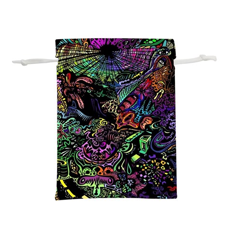 Trippy Dark Psychedelic Lightweight Drawstring Pouch (M) from ArtsNow.com Front