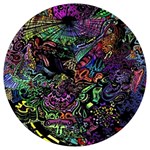 Trippy Dark Psychedelic Round Trivet