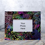 Trippy Dark Psychedelic White Tabletop Photo Frame 4 x6 
