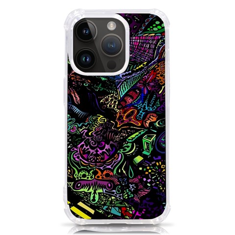 Trippy Dark Psychedelic iPhone 14 Pro TPU UV Print Case from ArtsNow.com Front