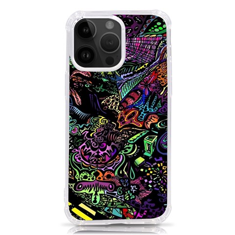 Trippy Dark Psychedelic iPhone 14 Pro Max TPU UV Print Case from ArtsNow.com Front