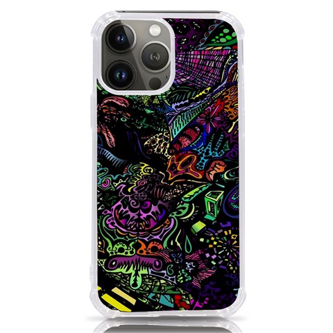 Trippy Dark Psychedelic iPhone 13 Pro Max TPU UV Print Case from ArtsNow.com Front