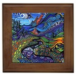 Psychedelic Landscape Framed Tile