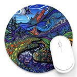 Psychedelic Landscape Round Mousepad