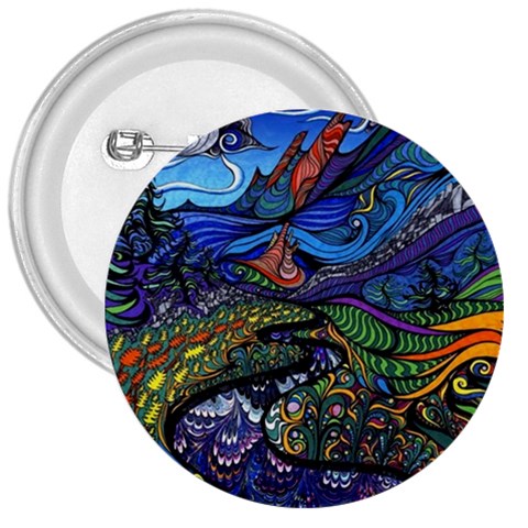 Psychedelic Landscape 3  Buttons from ArtsNow.com Front