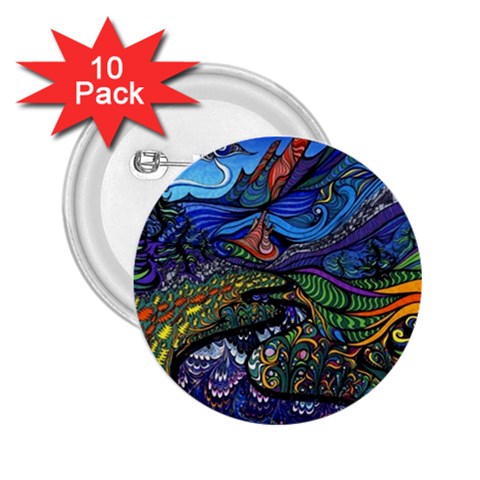 Psychedelic Landscape 2.25  Buttons (10 pack)  from ArtsNow.com Front