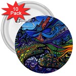 Psychedelic Landscape 3  Buttons (10 pack) 