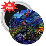 Psychedelic Landscape 3  Magnets (10 pack) 