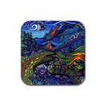 Psychedelic Landscape Rubber Coaster (Square)