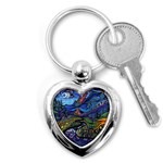 Psychedelic Landscape Key Chain (Heart)