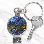 Psychedelic Landscape Nail Clippers Key Chain