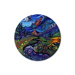 Psychedelic Landscape Rubber Coaster (Round)