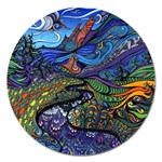 Psychedelic Landscape Magnet 5  (Round)