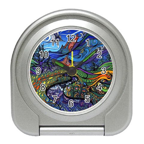 Psychedelic Landscape Travel Alarm Clock from ArtsNow.com Front