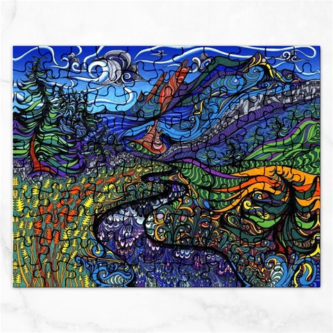 Psychedelic Landscape Rectangular Jigsaw Puzzl from ArtsNow.com Front