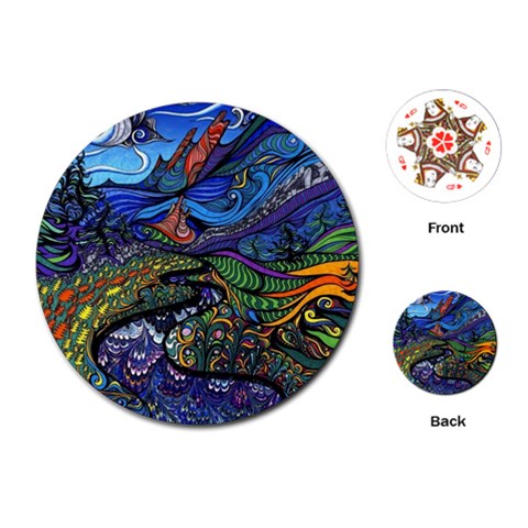 Psychedelic Landscape Playing Cards Single Design (Round) from ArtsNow.com Front