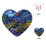 Psychedelic Landscape Playing Cards Single Design (Heart)