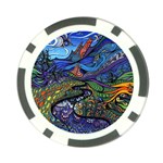 Psychedelic Landscape Poker Chip Card Guard