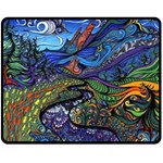 Psychedelic Landscape Fleece Blanket (Medium)