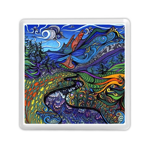Psychedelic Landscape Memory Card Reader (Square) from ArtsNow.com Front